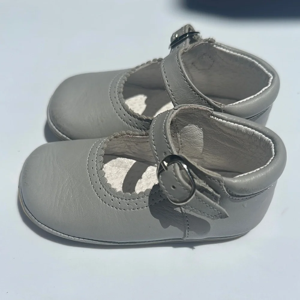 Gray Kids Mary Jane Shoes